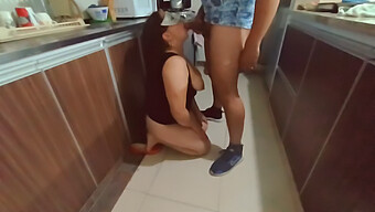 Skinny Girl Gets Fucked In The Kitchen By Her Favorite Cousin