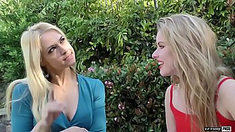 Lilly Lit and Sarah Vandella engage in hardcore dogstyle sex outdoors due to their incestuous relationship