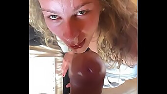 My 18-year-old girlfriend gives me a deepthroat blowjob before her job