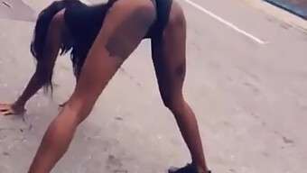 African Babe Enjoys Trashy Fun In Trinidad And Tobago