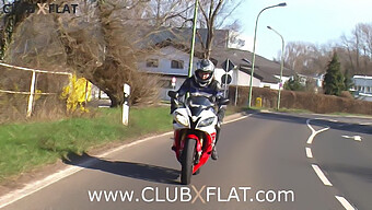 German Biker Babe Gets Towed And Fucked By A Man With A Big Cock