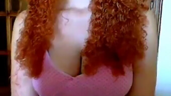 Curly Haired Vlogger With Big Breasts On Webcam