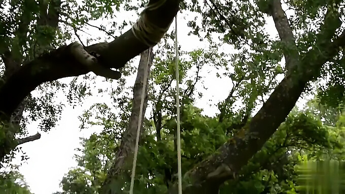 Friends play in the garden with big natural boobs