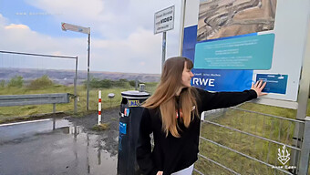 Daring Teen Gets Caught In The Act On A Public Viewing Platform!