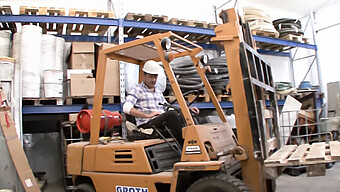 Brunette Intern Receives Intense Pounding In Warehouse