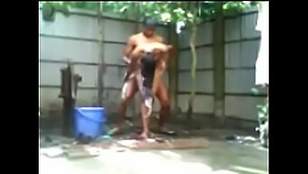 Neha, A Bengali Bhabhi, Bathes Outside In The Nude And Pretends To Seduce A Street Boy