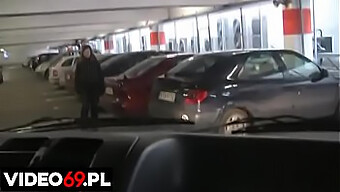 A Polish Teen Amateur Receives Oral Pleasure In A Parking Lot