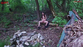 Observing A Stunning Girl Pleasuring Herself In The Woods