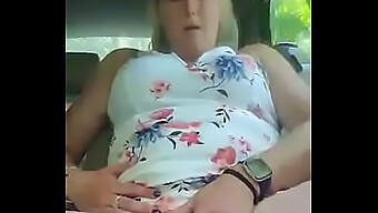 Mature Blonde Gives A Car Masturbation Handjob