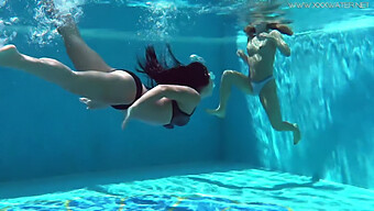 Jessica And Lindsay Bareback In The Pool