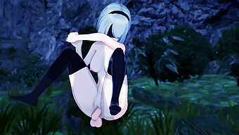 Teen Yorha 2b Enjoys A Steamy 3d Forest Romp