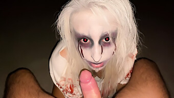 German Amateur Wife Craves Cum In Bizarre Halloween-Themed Video