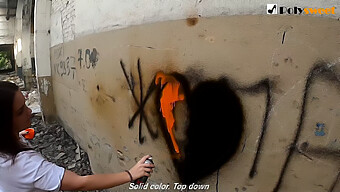 Russian Girl Gets Face Fucked And Blowjob In Graffiti-Covered Area