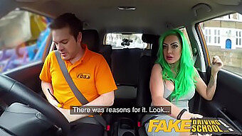 British Driving Instructor Satisfies Busty Learner With His Big Cock