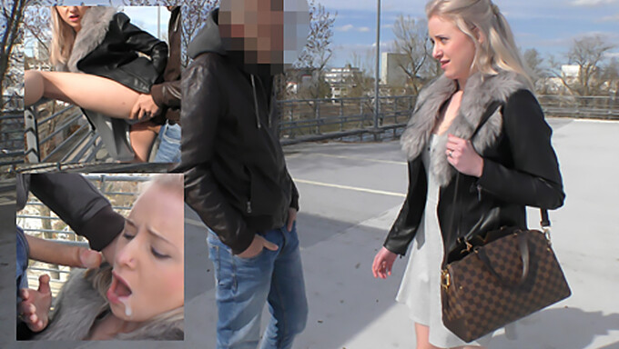 Anna Mai gets caught having sex in a public parking lot and receives oral sex